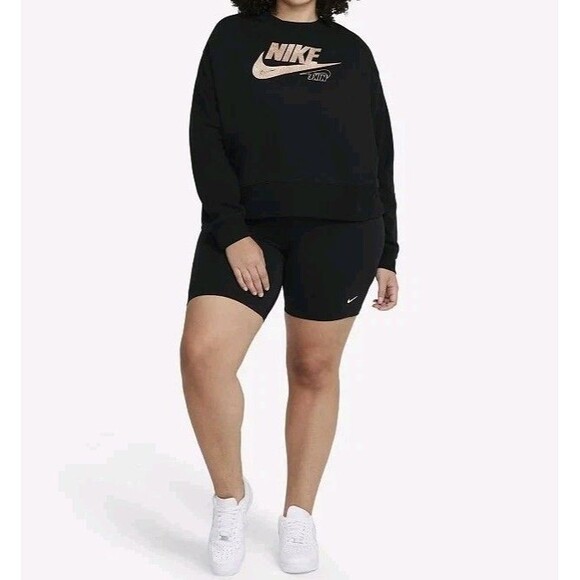 Nike Glitter Logo Crewneck Sweatshirt Womens Size Medium Athletic Athleisure - Picture 1 of 8